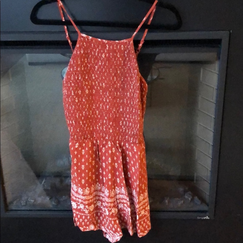 SOCIALITE Red Patterned Romper